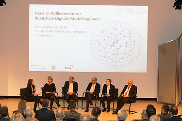 Impressionen der Informationsveranstaltung zum Thema Digitale Modellregionen in NRW am 01. Oktober 2019 in Paderborn.