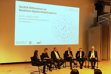 Impressionen der Informationsveranstaltung zum Thema Digitale Modellregionen in NRW am 01. Oktober 2019 in Paderborn.
